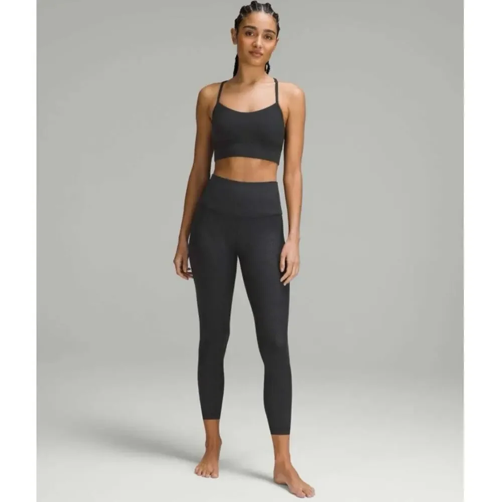Lululemon Align High-Rise Pant 25” Ripple Emboss Black Women’s Size 2 EUC